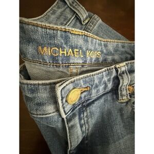 Michael Kors Womens Cropped Jeans with Gold Metal Eyelets Size 6‎